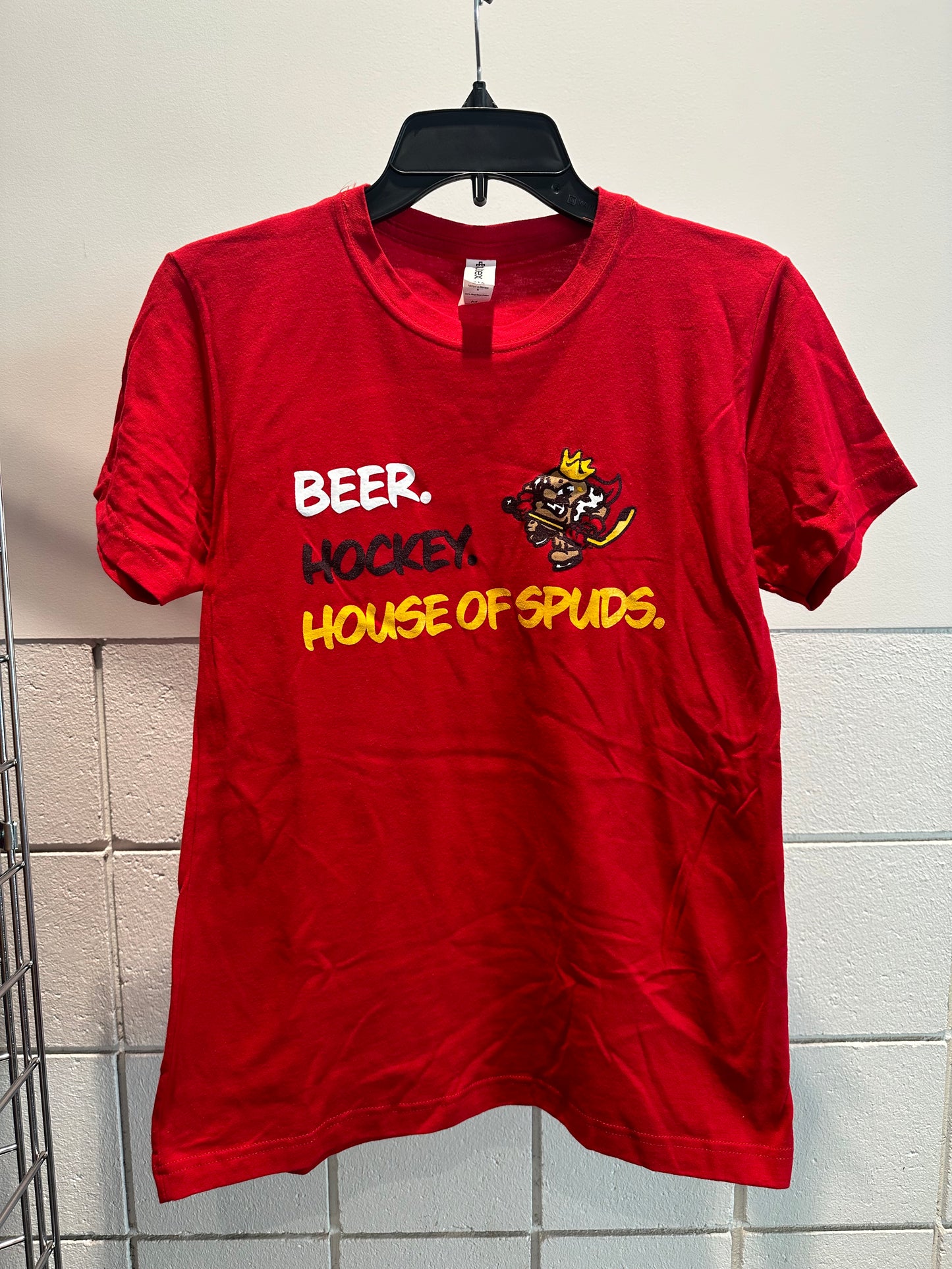 Ladies Red House of Spuds Short Sleeve