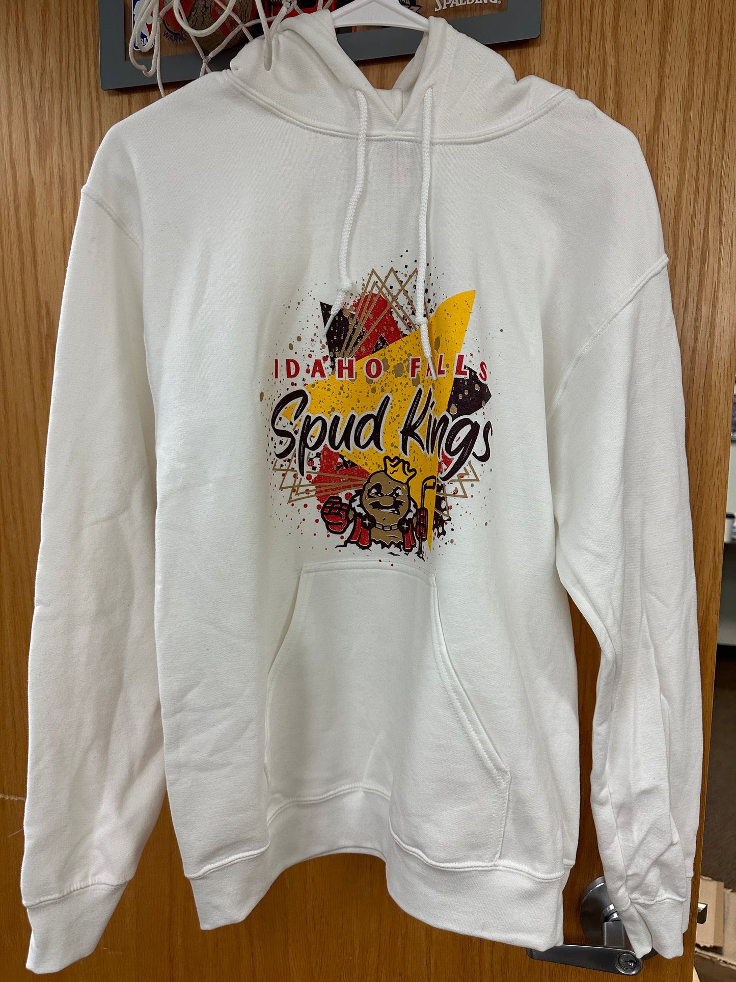 Retro White Spud Kings Hoodie