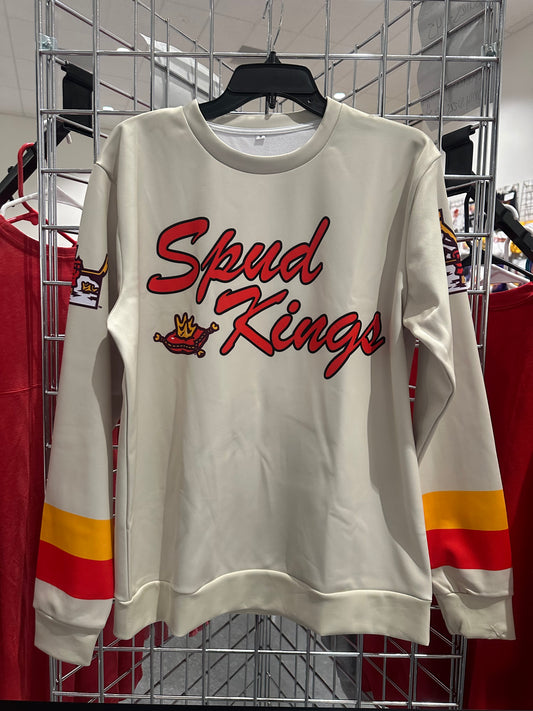 Spud Kings Cream Mock-Jersey Crewneck